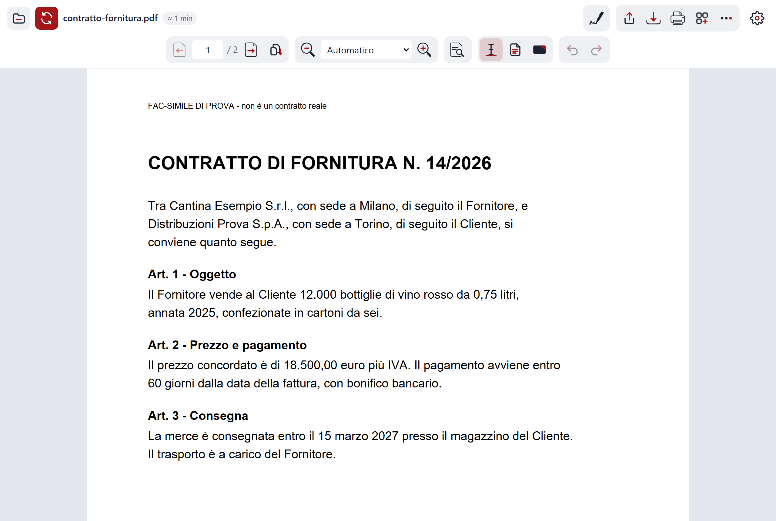 Il pulsante Aggiorna, che compare quando c'è una versione nuova