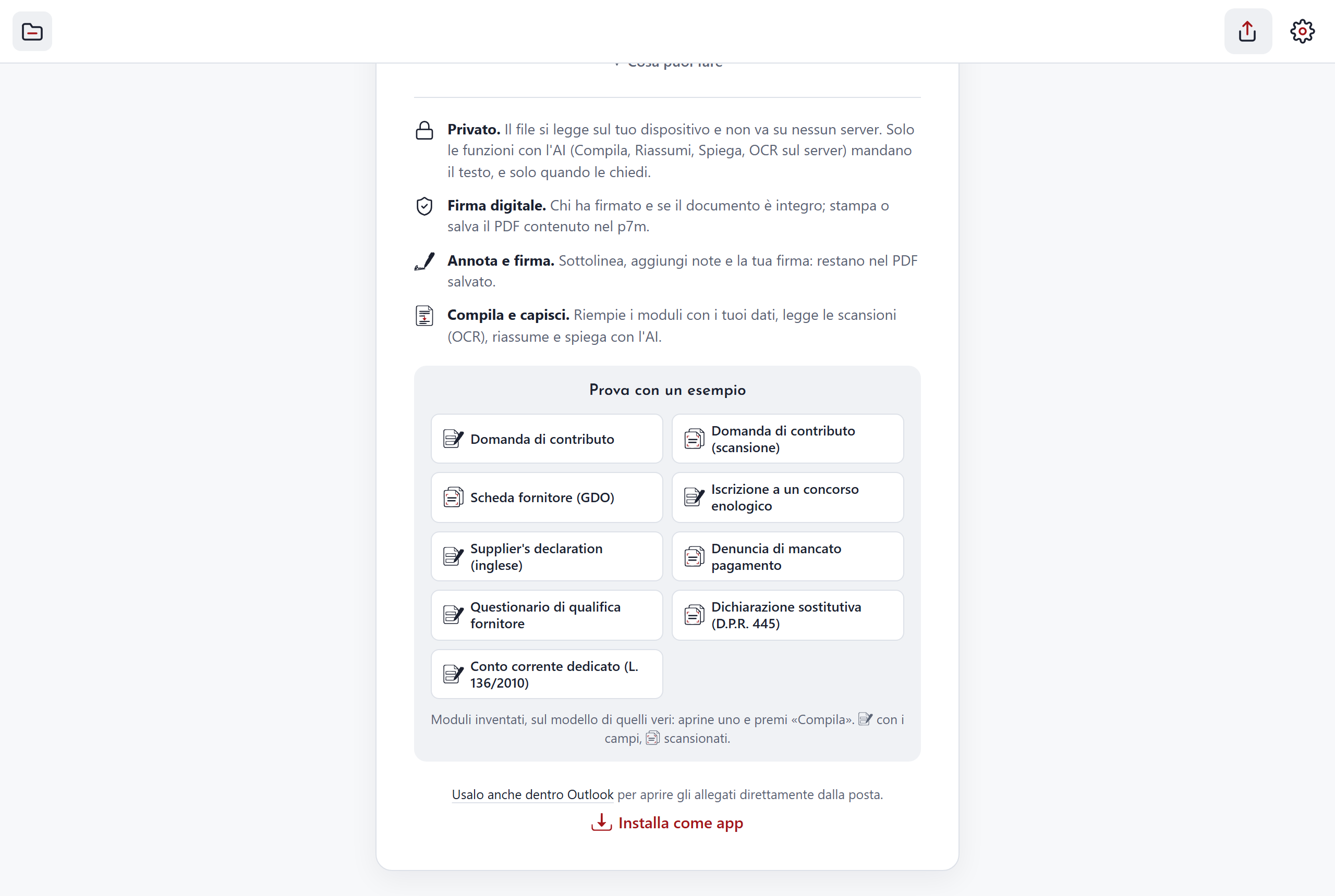 L'installazione di C-A-R-T-A come app
